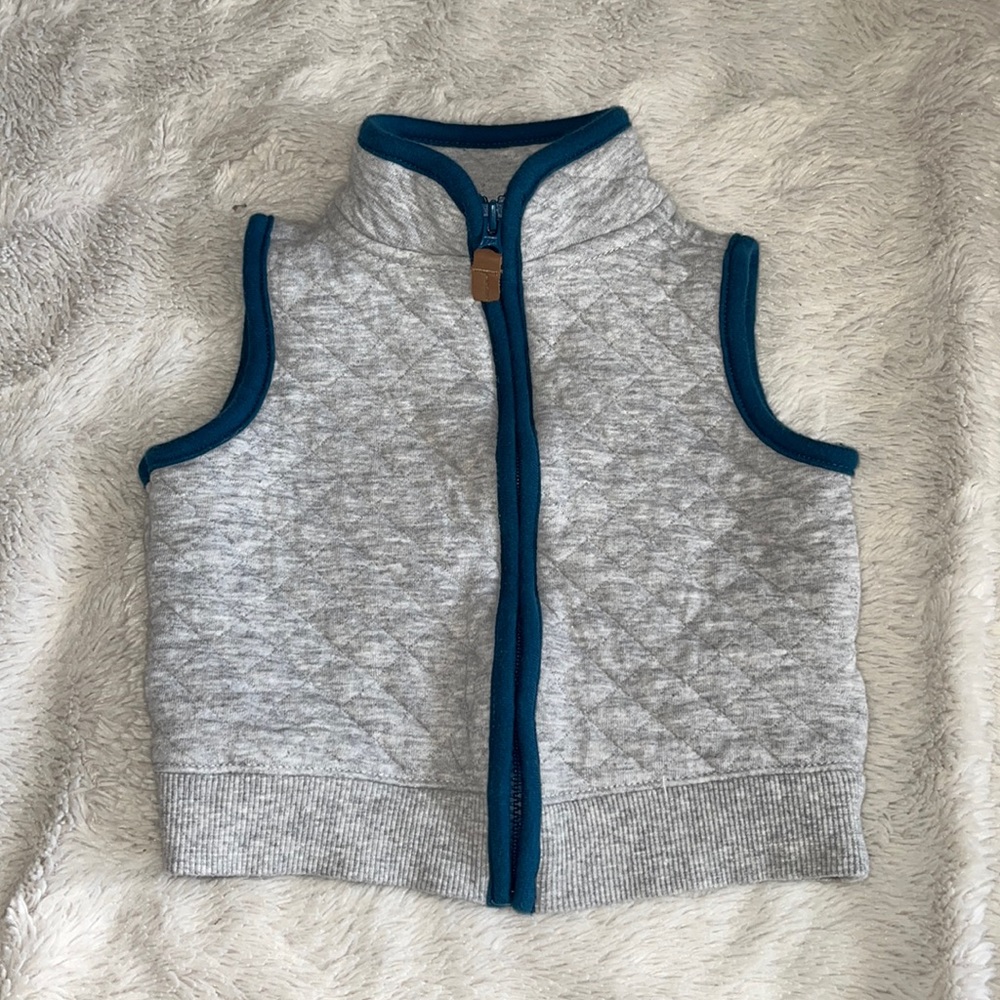 carters gray zip up vest 6 months